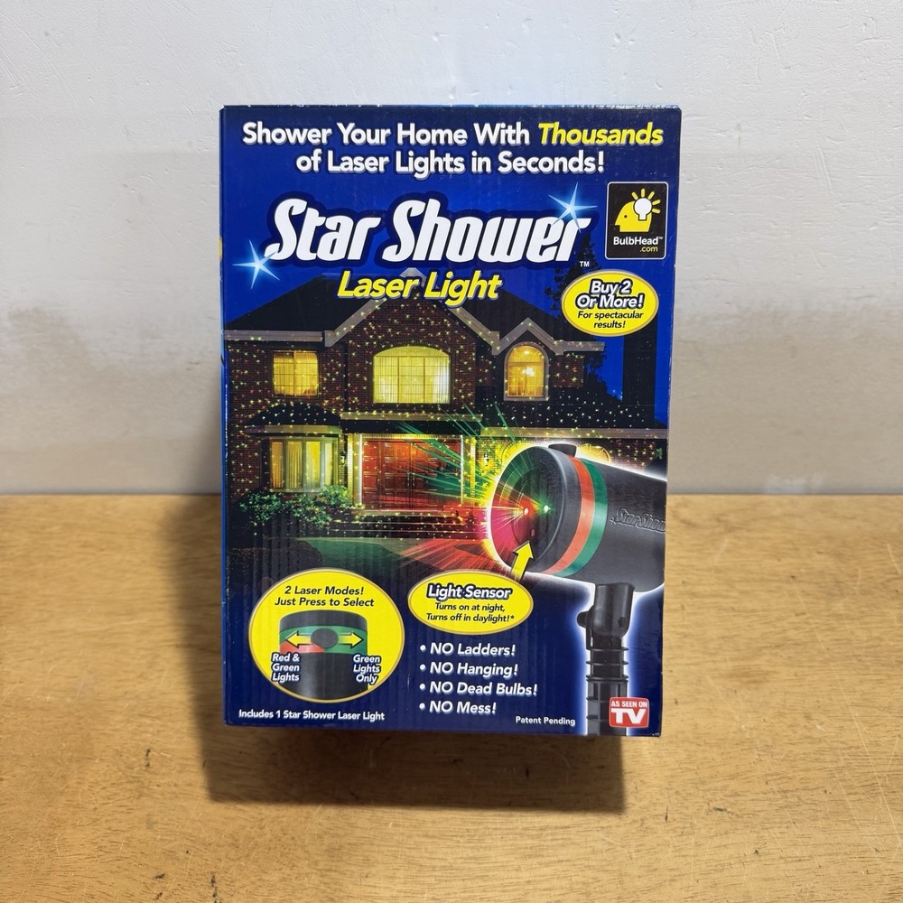 Star Shower Motion Laser Light Projector Christmas Red Green Moving 9400 New